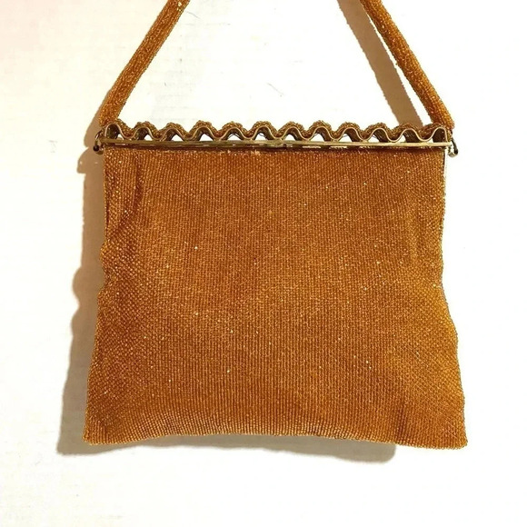 Vintage mash amber brown handle bag - Picture 3 of 9